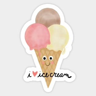 I Love Ice Cream Sticker